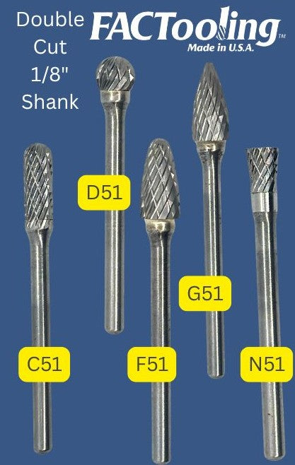 Series 51 on 1/8" Shank Double Cut 5 piece Kit