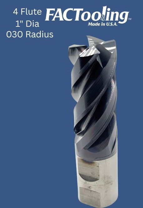 4 Flute 1" Diameter 030 R Hyperlox coated