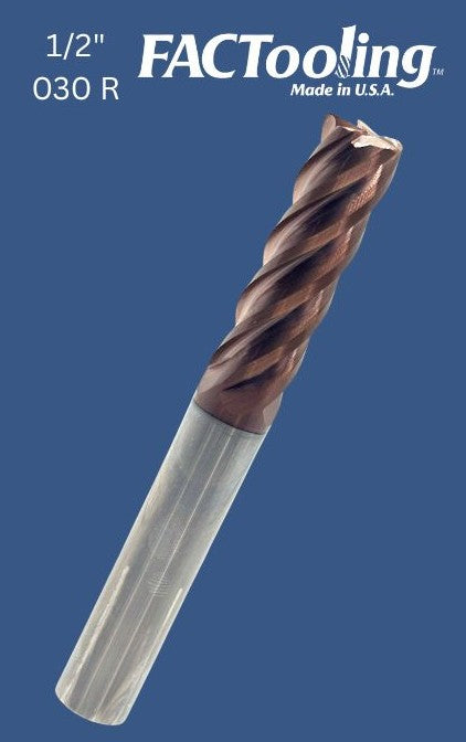 1/2" 5 Flute 030 R Long InoxaCon Coated