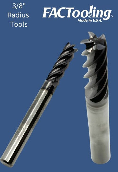 5 Flute 3/8" Radius Carbide End Mill