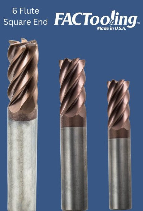 6 Flute Carbide End Mill InoxaCon Coated