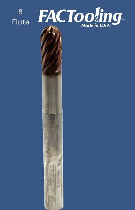 8 Flute 3/8 Necked Ball Nose