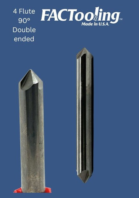 4 Flute 1/4" 90° Carbide Countersink Double Ended