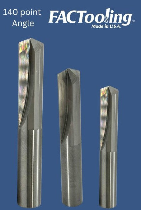Straight Flute Carbide Drill 140 Point Angle